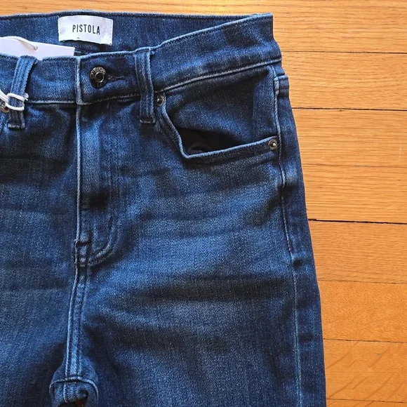 NWT, Pistola, Teagan-Spree, Dark Denim High Rise Front Slit Jeans, Women's 27 - Picture 8 of 16